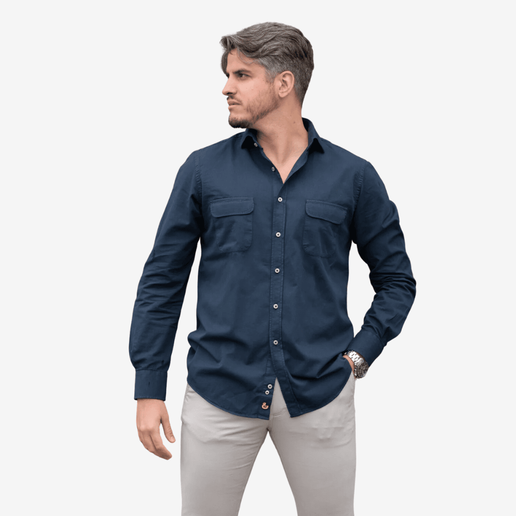 Camisa Azul Marino Elegance